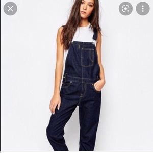 LEVI'S Denim Straight-Leg Overalls Sz Med